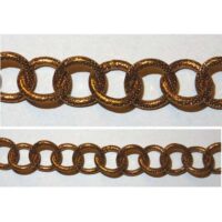 Catena alluminio maglia tonda zigrinata mm 12 bronzo, vendita a multipli di 50 cm