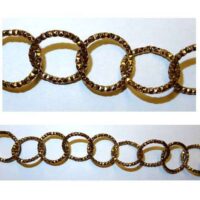 Catena alluminio forziere diamantata 250, maglia tonda mm 23 topazio,  vendita a multipli di 50 cm