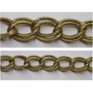 Catena alluminio maglia doppia ovale mm 24x17 oro satinato, vendita a multipli di 50 cm