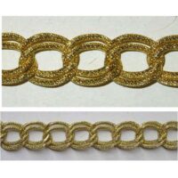 Catena alluminio maglia doppia ovale mm 18x13,5 oro chiaro satinato, vendita a multipli di 50 cm