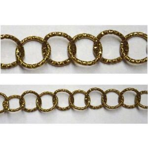 Catena alluminio maglia doppia ovale mm 24x17 oro satinato, vendita a multipli di 50 cm