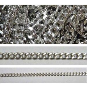 Catena alluminio maglia doppia ovale mm 24x17 oro satinato, vendita a multipli di 50 cm