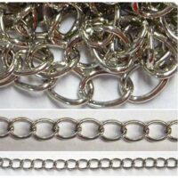 Catena allungamento, maglia mm 6 x 4,3 colore argento,  vendita a multipli di 50 cm