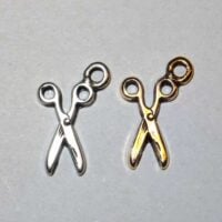 Charme in metallo ciondolo "forbici" cm 1,5 x 0,9 argento oppure oro