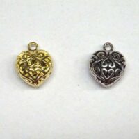 Charme in metallo ciondolo "cuore cicciotto" cm 1,3 x 1,3 x 0,9 argento oppure oro