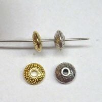 Distanziatori in metallo mm 8 x 4 argento oppure oro, kit 2 pezzi
