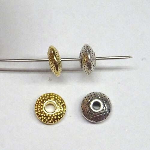 Distanziatori in metallo mm 8 x 4 argento oppure oro, kit 2 pezzi