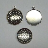 Medaglia con base forata in metallo mm 25 x h 4  colore argento
