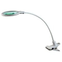 Lampada con pinza e lente d'ingrandimento 5x luce led