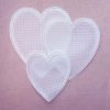 Inserto cuore in tela aida cm 15 x 13 bianco