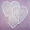 Inserto cuore in tela aida cm 12 x 10 ecru'