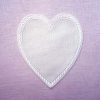 Inserto cuore in tela aida cm 12 x 10 ecru' - immagine 2