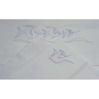 Lenzuolino per culla 100% cotone, pesciolini