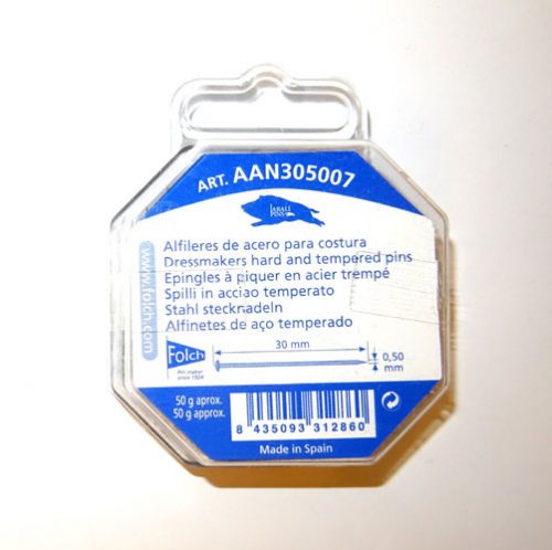 Spilli in acciaio al carbonio  mm 0,50 x 30  gr 50 con cuore puntaspilli
