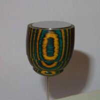 Calamita con spillone in legno multicolor 8° "tombolo e disegni"
