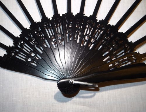 Struttura ventaglio in legno arpa, nero cm 51 - immagine 3