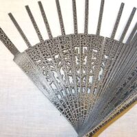 Struttura ventaglio legno crachele argento finale merletto 6,5
