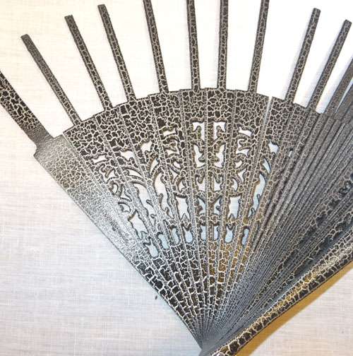 Struttura ventaglio legno crachele argento finale merletto 6,5