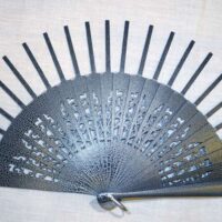 Struttura ventaglio legno crachele argento goccia merletto 6,5