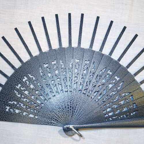Struttura ventaglio legno crachele argento goccia merletto 6,5