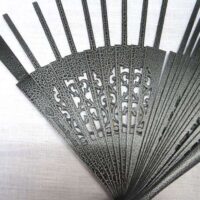 Struttura ventaglio legno crachele argento goccia merletto 6,5