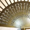 Struttura ventaglio legno crachele oro pavone merletto 6,5 - immagine 3