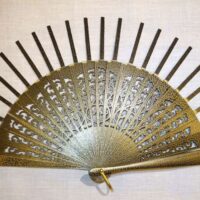 Struttura ventaglio legno crachele oro goccia merletto 6,5