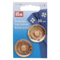 Bottoni a pressione prym 341802, diametro mm 30  colore rame 2 bottoni