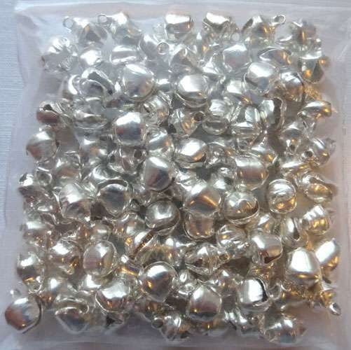 Campanellini mm 6 x 8  colore argento, 100 pezzi