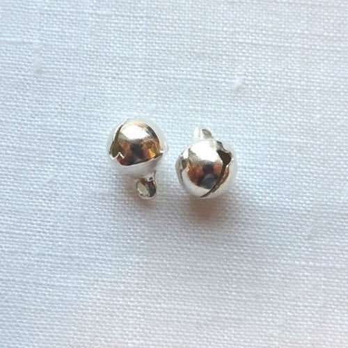Campanellini mm 6,5 colore argento, 10 pezzi