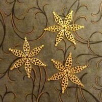 Stellina 6 punte filigrana in metallo mm 30, oro brillante