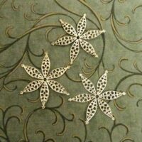 Stellina 6 punte filigrana in metallo mm 30, argento brillante 5 pezzi