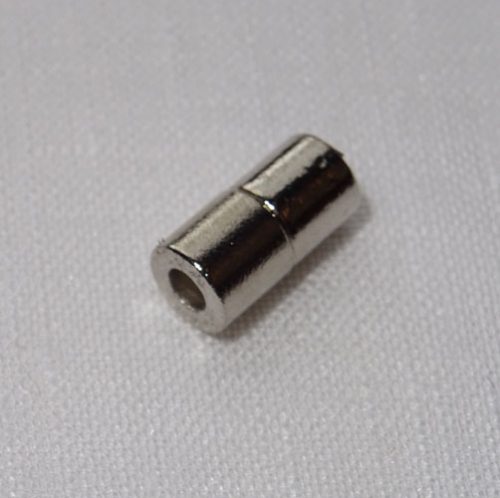 Chiusura con calamita senza occhiello, cilindro  colore oro o argento, cm 0,9 x 0,5 - immagine 2