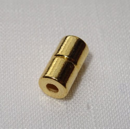 Chiusura con calamita senza occhiello, cilindro  colore oro o argento, cm 0,9 x 0,5 - immagine 3