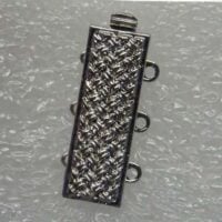 Chiusura rettangolare argento 3+3 attacchi/cm 2,0 x 0,8