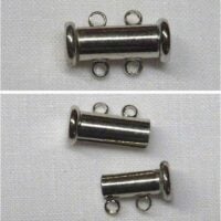 Chiusura con calamita, argento 2+2 attacchi/cm 1,6 x 0,6