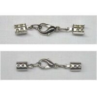 Chiusura con clamp, colore argento cm 3,8
