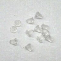 Gommino blocca orecchino,  gomma trasparente 12 pezzi