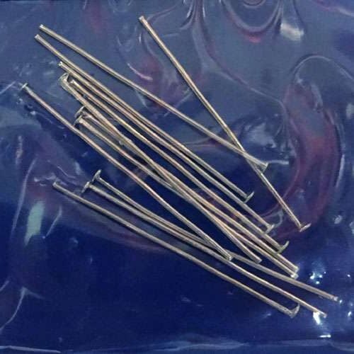 Chiodini per perle, colore argento cm 3,5 x 0,7/ 12 pezzi