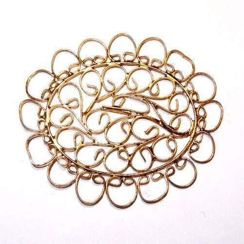 Filigrana ovale  cm 5,2 x 4,2 x 0,15 colore oro