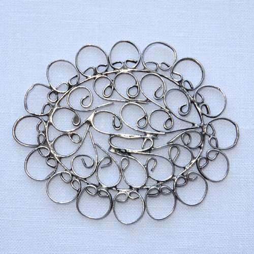 Filigrana ovale  cm 5,2 x 4,2 x 0,15 colore argento