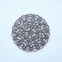 Filigrana tonda  fiori e cuori cm 3,3  colore argento