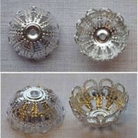 Cappetta filigrana in metallo mm 12 foro mm 1,2 argento  antico  8 pezzi