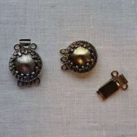 Chiusura  per collane oro antico o argento 3+3 attacchi/cm 1,3 x 0,5