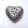 Cuore in metallo ciondolo "cuore intaglio" con sonaglio cm 4,5 x 4,8 x 1,8 argento
