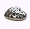 Cuore in metallo ciondolo "cuore intaglio" con sonaglio cm 4,5 x 4,8 x 1,8 argento - immagine 2