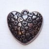 Cuore in metallo ciondolo "cuoricini" cm 3,0 x 3,0 x 0,9 argentone