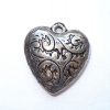 Cuore in metallo ciondolo "cuorfoglia" cm 4,4 x 4,1 x 1,3 argentone