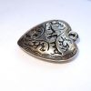 Cuore in metallo ciondolo "cuorfoglia" cm 4,4 x 4,1 x 1,3 argentone - immagine 2