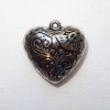 Cuore in metallo ciondolo "acanto" cm 3,4 x 3,4 x 1,7 colore argento